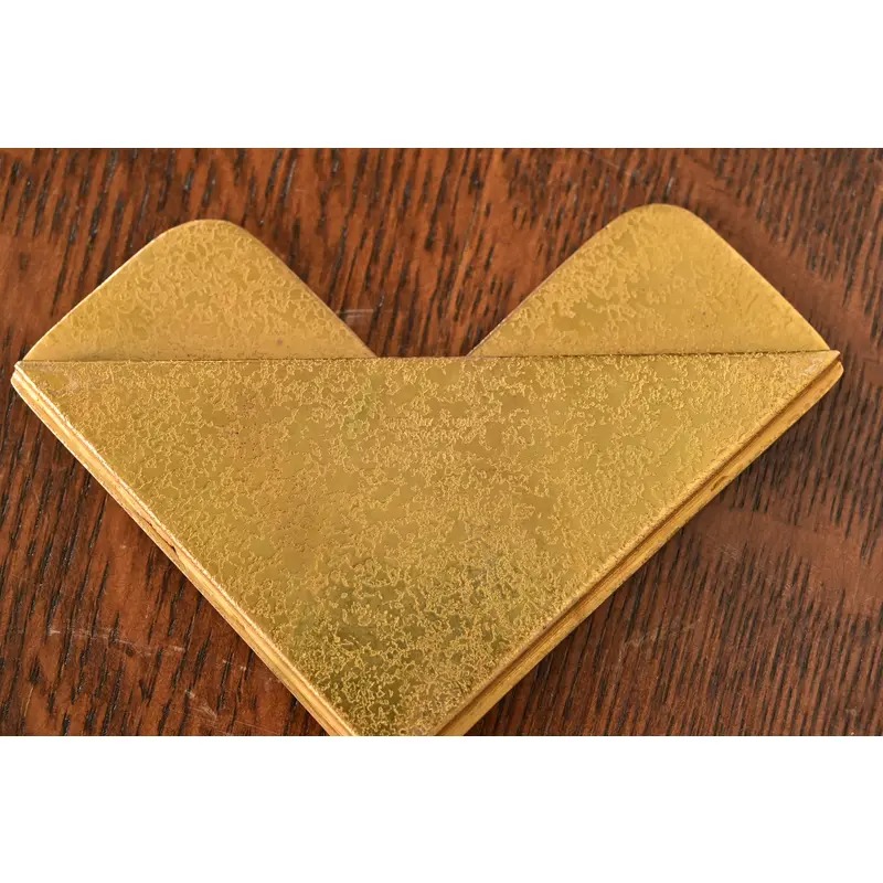 Tiffany Studios New York Zodiac Bronze Doré Blotter Corners With Leather Desk Blotter - Image 8