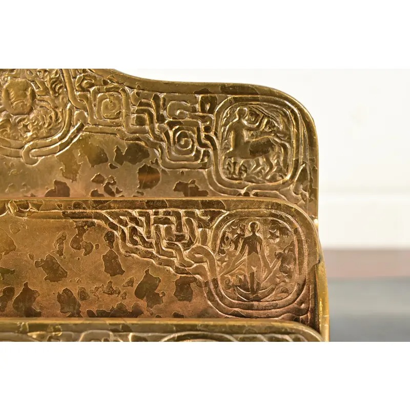 Tiffany Studios New York Zodiac Pattern Bronze Doré Letter Rack - Image 8