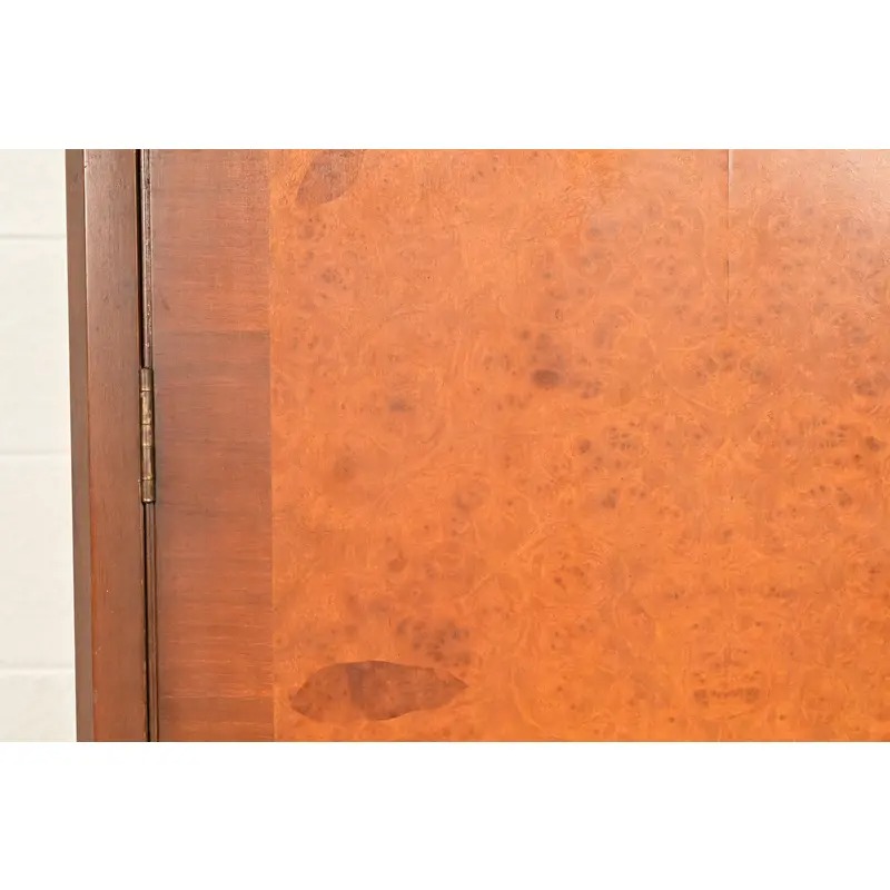 Antique Art Deco Burl Wood Armoire Dresser or Gentleman's Chest, Circa 1930s - Image 9