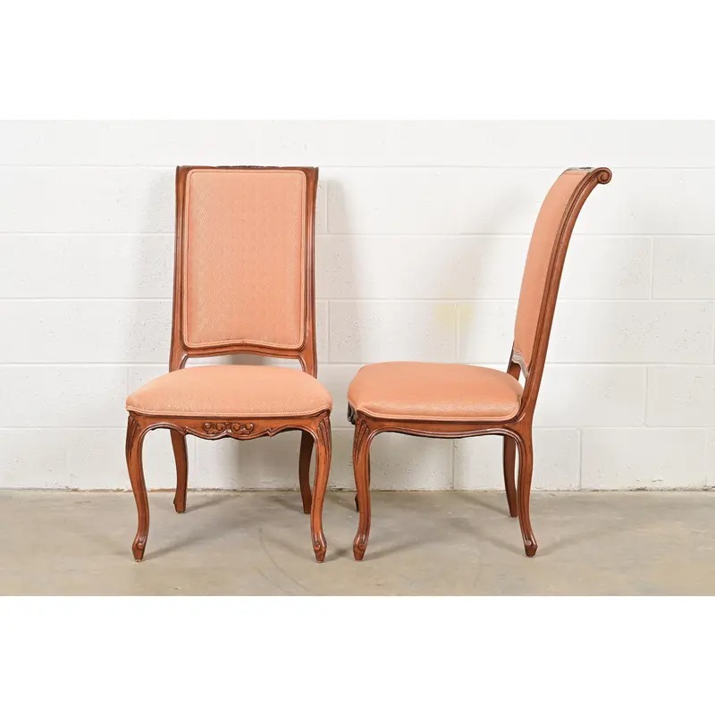 Baker Furniture French Provincial Louis XV Carved Walnut Dining Chairs, Set of Six - Image 9