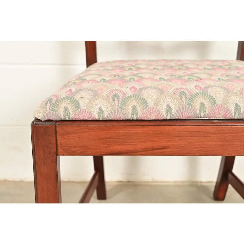 Baker Furniture Style Georgian Carved Mahogany Side Chairs or Dining Chairs, Pair - Image 9