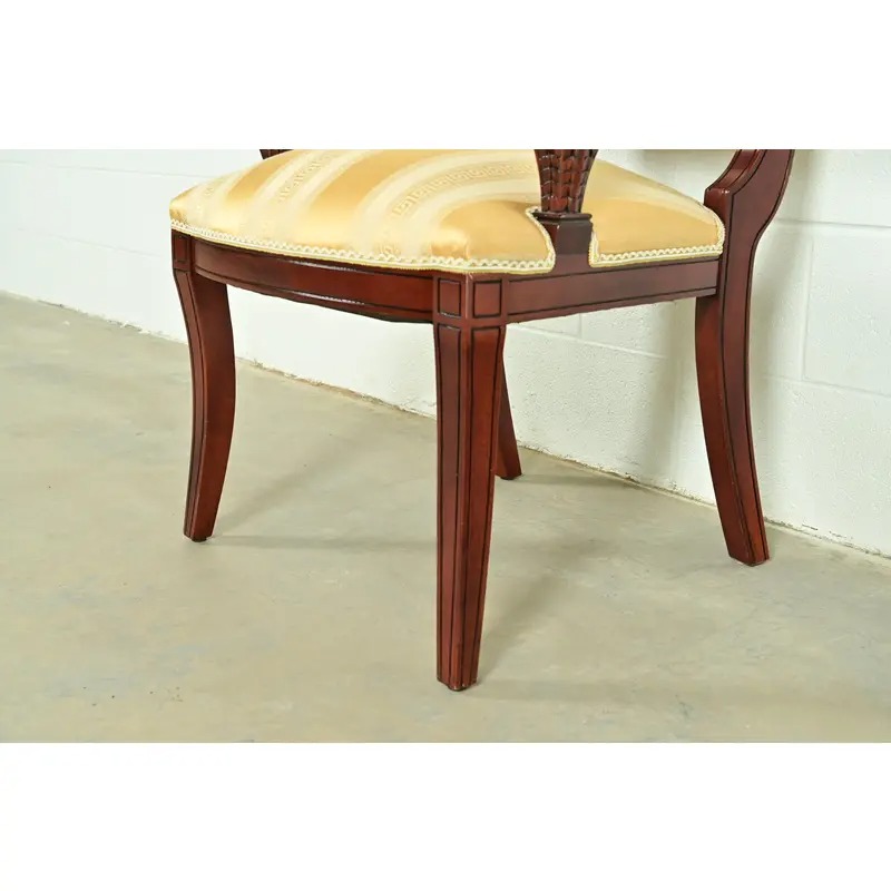 Baker Furniture Style Regency Carved Mahogany Armchairs, Pair - Image 9