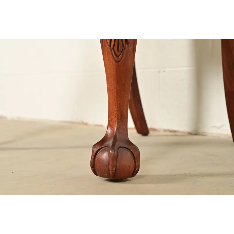 Ethan Allen Chippendale Carved Mahogany Dining Chairs, Set of Eight - Image 9
