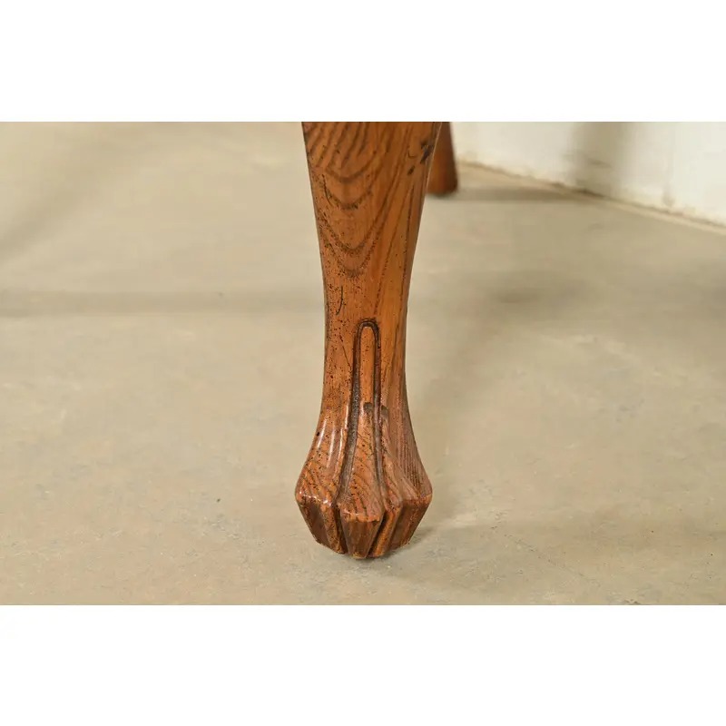 Henredon Georgian Carved Oak and Cane Side Chairs or Dining Chairs, Pair - Image 9