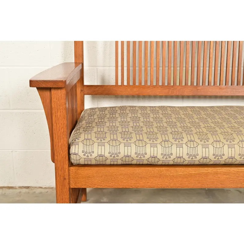 Stickley Mission Oak Arts & Crafts Spindle Bench or Settee - Image 9