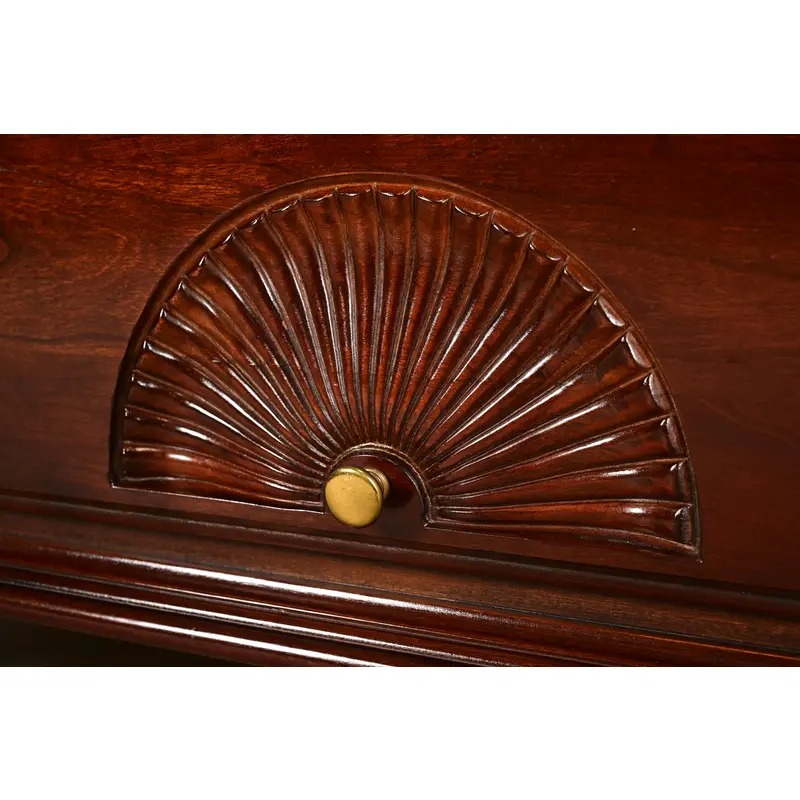Thomasville Georgian Carved Cherry Wood Highboy Dresser, Circa 1980s - Image 8