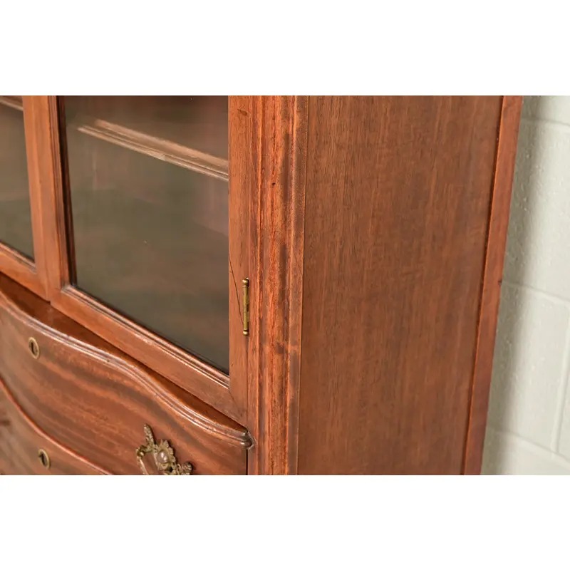 Antique Victorian Carved Mahogany Bookcase or Bar Cabinet, Circa 1890s - Image 10