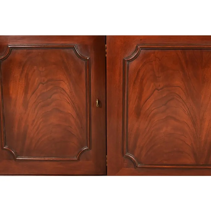 Baker Furniture Historic Charleston Georgian Flame Mahogany Breakfront Sideboard or Bar Cabinet - Image 10