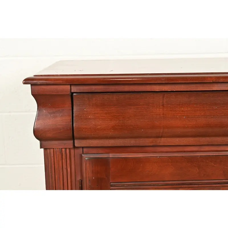 Ethan Allen British Colonial Carved Maple Sideboard Credenza or Bar Cabinet - Image 10