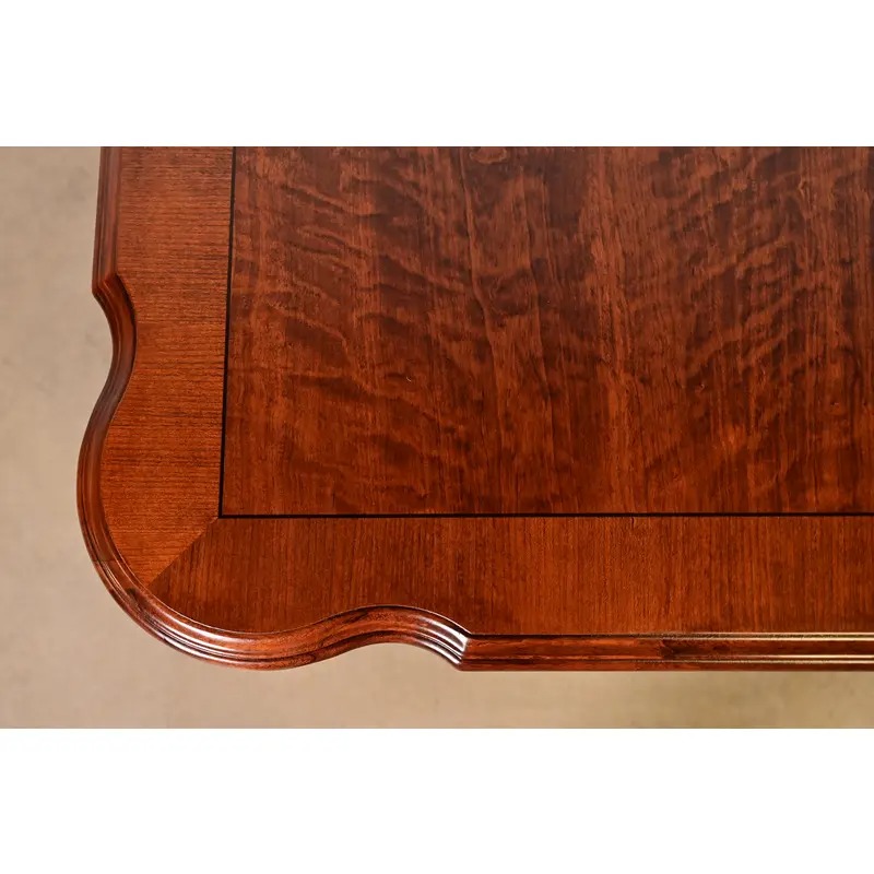 Ethan Allen Queen Anne Solid Cherry Wood Extension Dining Table, Newly Refinished - Image 10