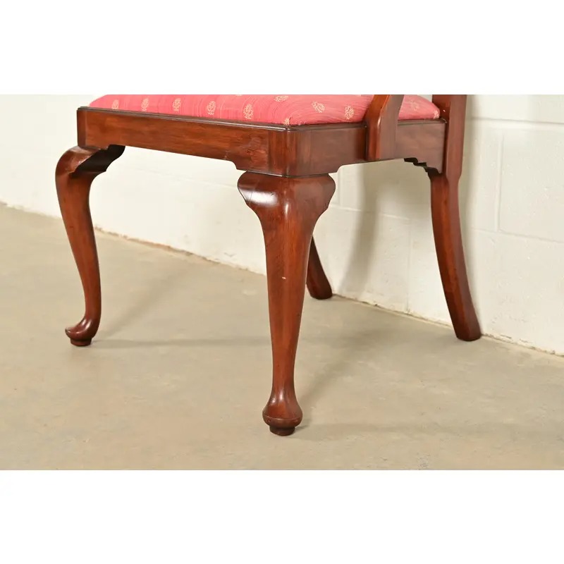 Henkel Harris Queen Anne Solid Cherry Wood Armchairs, Pair - Image 10