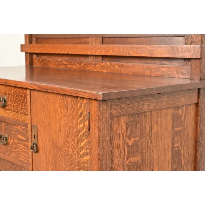 L. & J. G. Stickley Antique Mission Oak Arts & Crafts Sideboard or Bar Cabinet, Circa 1910 - Image 10