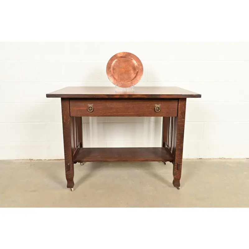 Roycroft Style Arts & Crafts Hammered Copper Charger Plate or Tray - Image 10