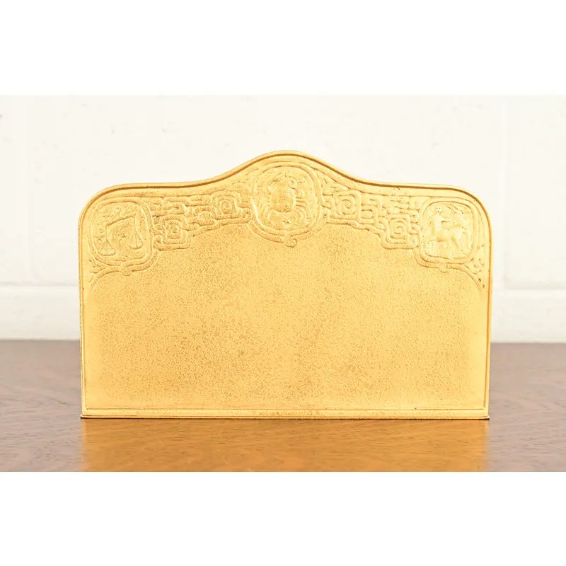 Tiffany Studios New York Zodiac Pattern Bronze Doré Letter Rack - Image 10