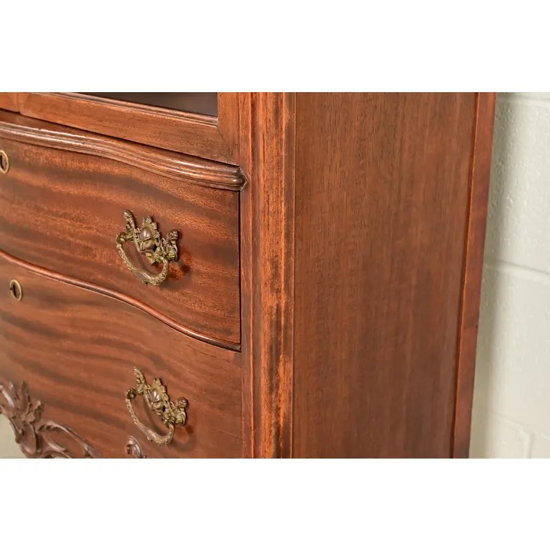 Antique Victorian Carved Mahogany Bookcase or Bar Cabinet, Circa 1890s - Image 11