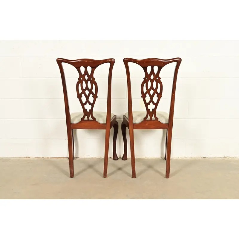 Henredon Style Georgian Carved Mahogany Dining Chairs, Set of Four - Image 11