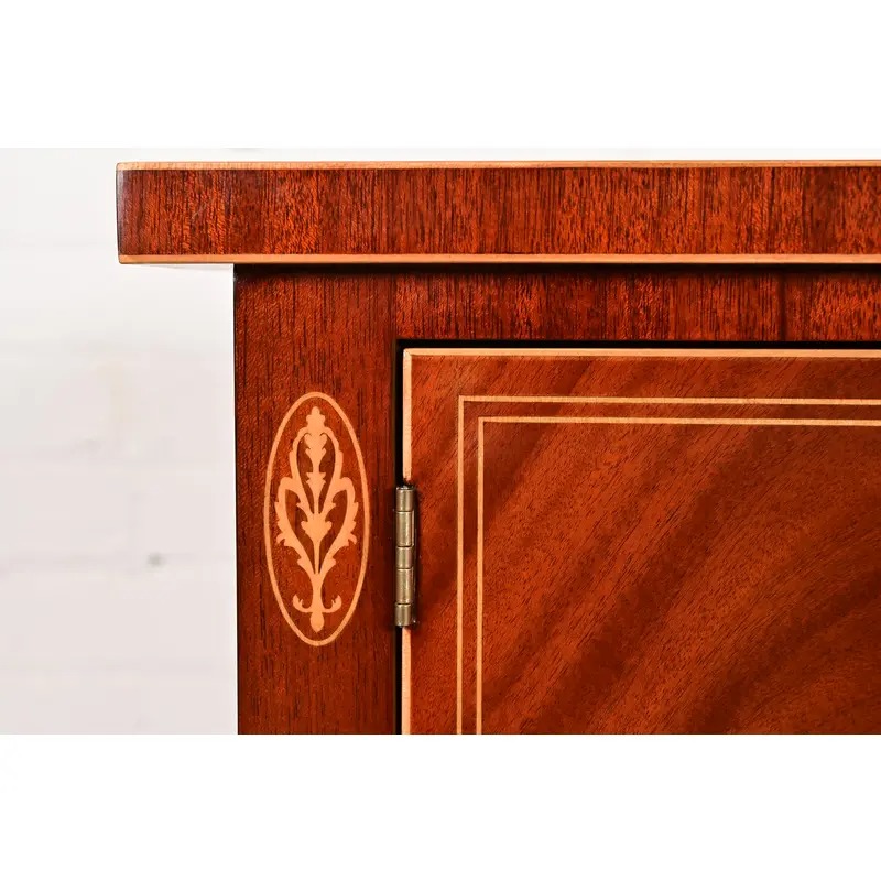 Kindel Furniture Federal Inlaid Flame Mahogany Bow Front Sideboard Credenza - Image 11