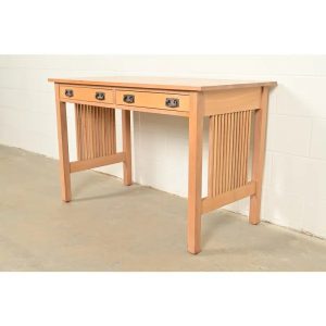 Stickley Mission Oak Arts & Crafts Spindle Writing Desk or Library Table