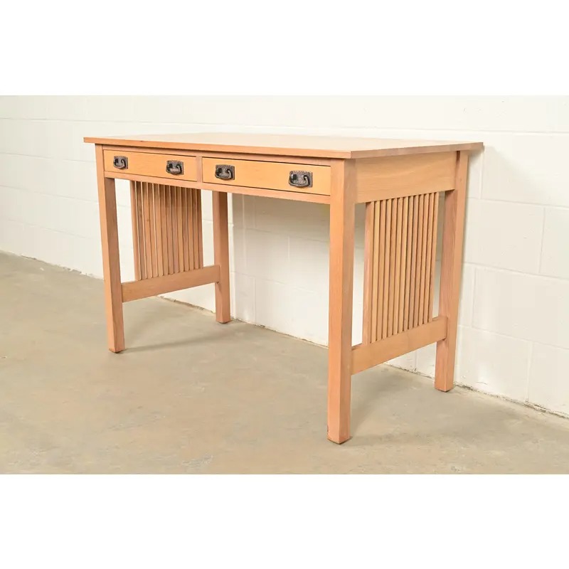 Stickley Mission Oak Arts & Crafts Spindle Writing Desk or Library Table