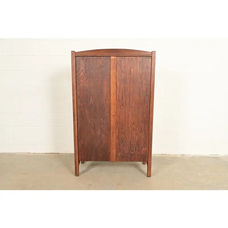 L. & J. G. Stickley Antique Mission Oak Arts and Crafts Bookcase Cabinet, Circa 1910 - Image 12