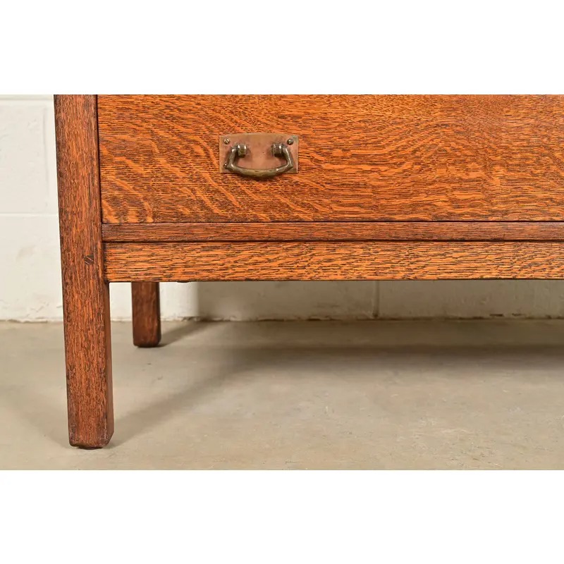 L. & J. G. Stickley Antique Mission Oak Arts & Crafts Sideboard or Bar Cabinet, Circa 1910 - Image 12