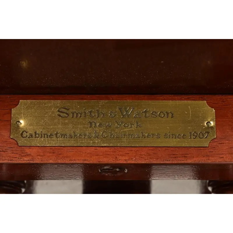 Smith & Watson Georgian Mahogany and Burl Wood Pedestal Tea Table - Image 12