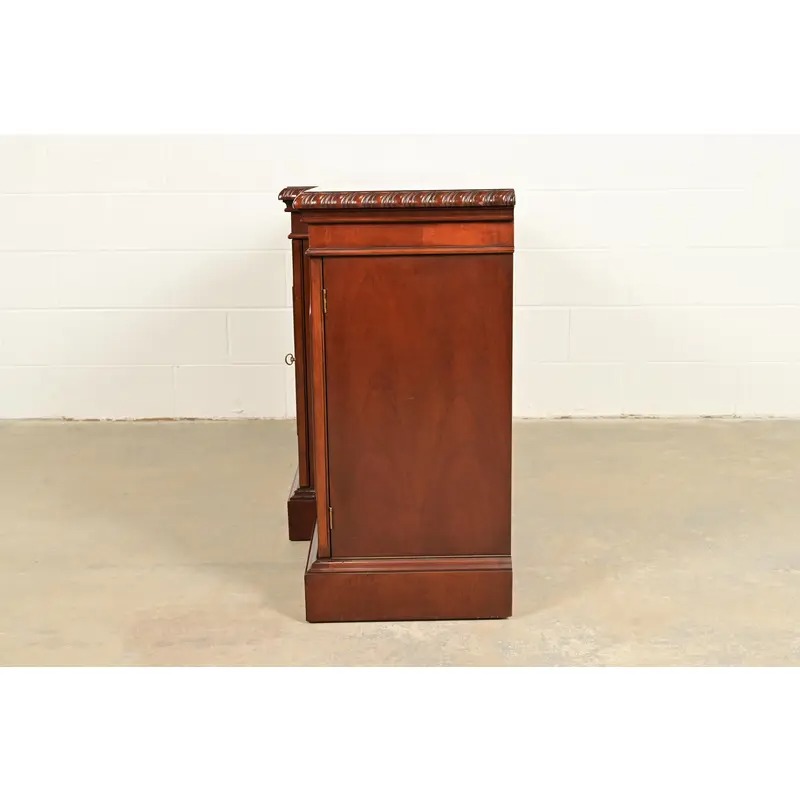 Baker Furniture Historic Charleston Georgian Flame Mahogany Breakfront Sideboard or Bar Cabinet - Image 13
