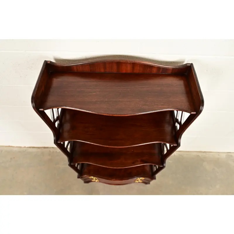 Baker Furniture Style Chinese Chippendale Carved Mahogany Étagère or Bookcase - Image 13