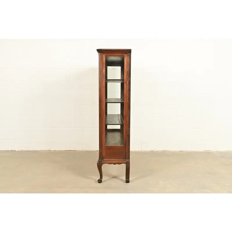Berkey & Gay Style Antique Queen Anne Carved Mahogany Bookcase or Bar Cabinet, Circa 1920s - Image 13