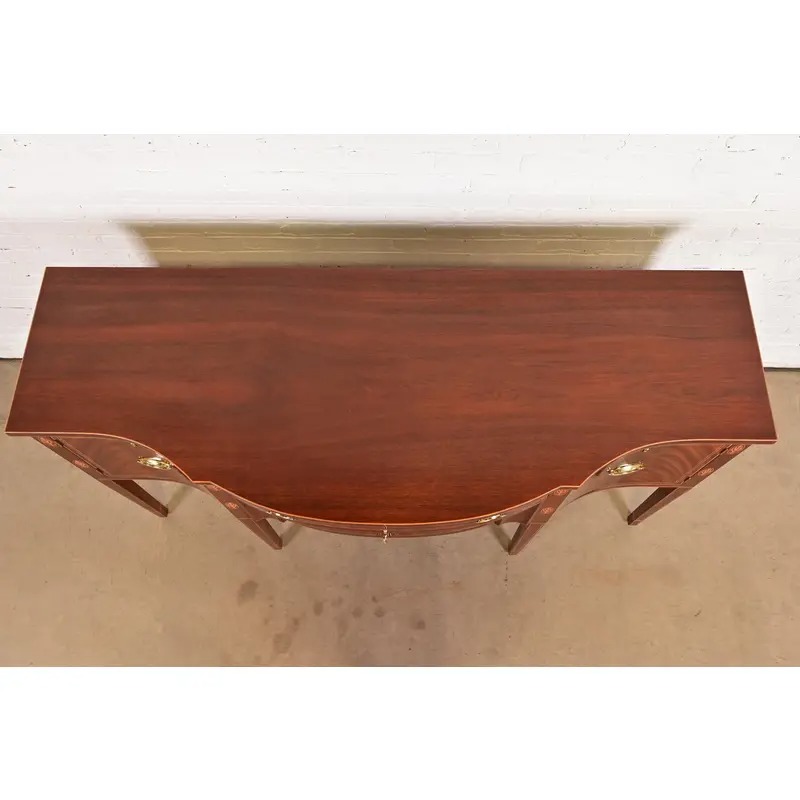 Kindel Furniture Federal Inlaid Flame Mahogany Bow Front Sideboard Credenza - Image 13