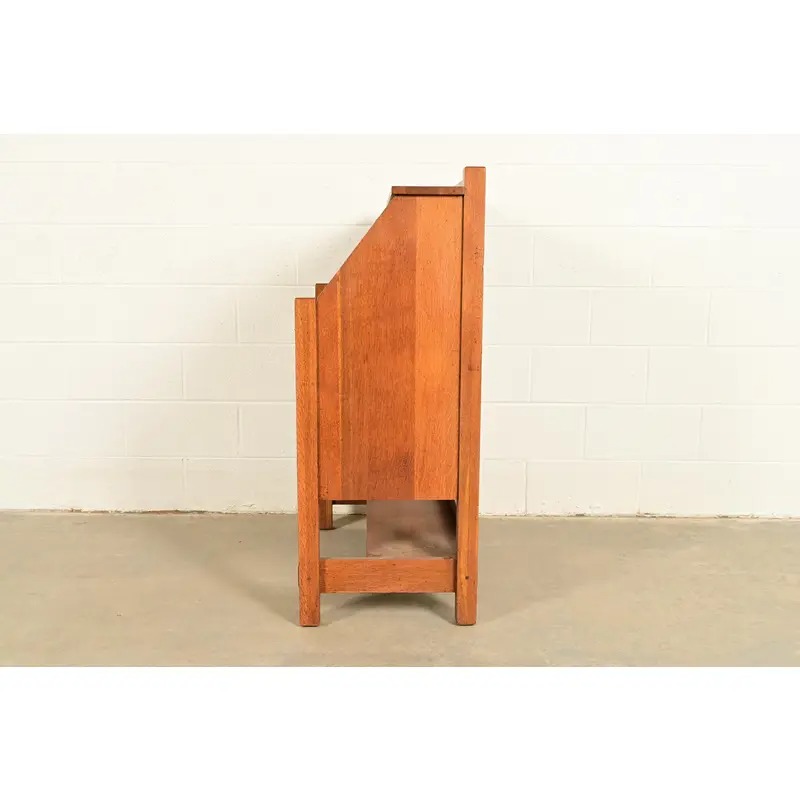 Lifetime Furniture Antique Mission Oak Arts & Crafts Drop Front Secretary Desk, Circa 1910 - Image 13