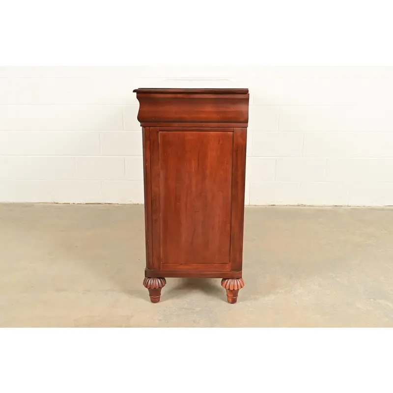 Ethan Allen British Colonial Carved Maple Sideboard Credenza or Bar Cabinet - Image 14