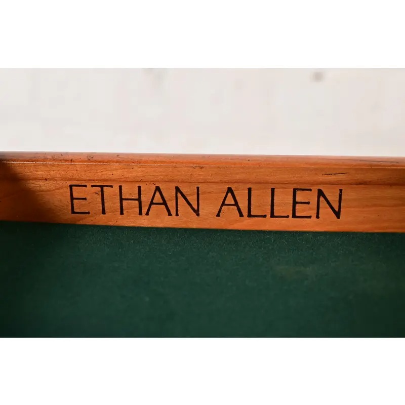Ethan Allen Queen Anne Solid Cherry Wood Extension Dining Table, Newly Refinished - Image 14