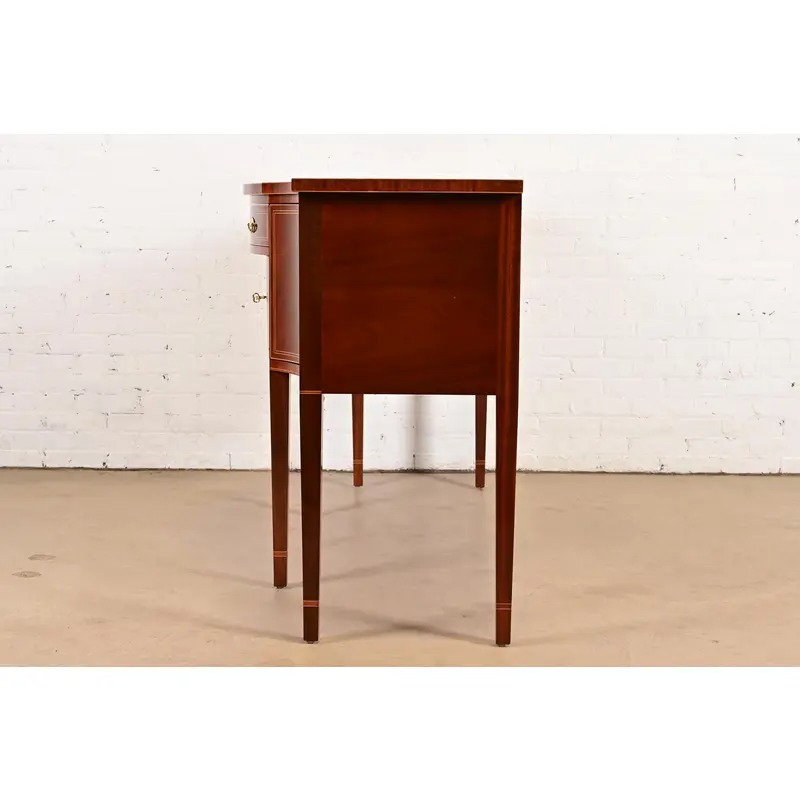 Kindel Furniture Federal Inlaid Flame Mahogany Bow Front Sideboard Credenza - Image 14