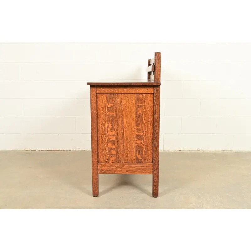 L. & J. G. Stickley Antique Mission Oak Arts & Crafts Sideboard or Bar Cabinet, Circa 1910 - Image 14