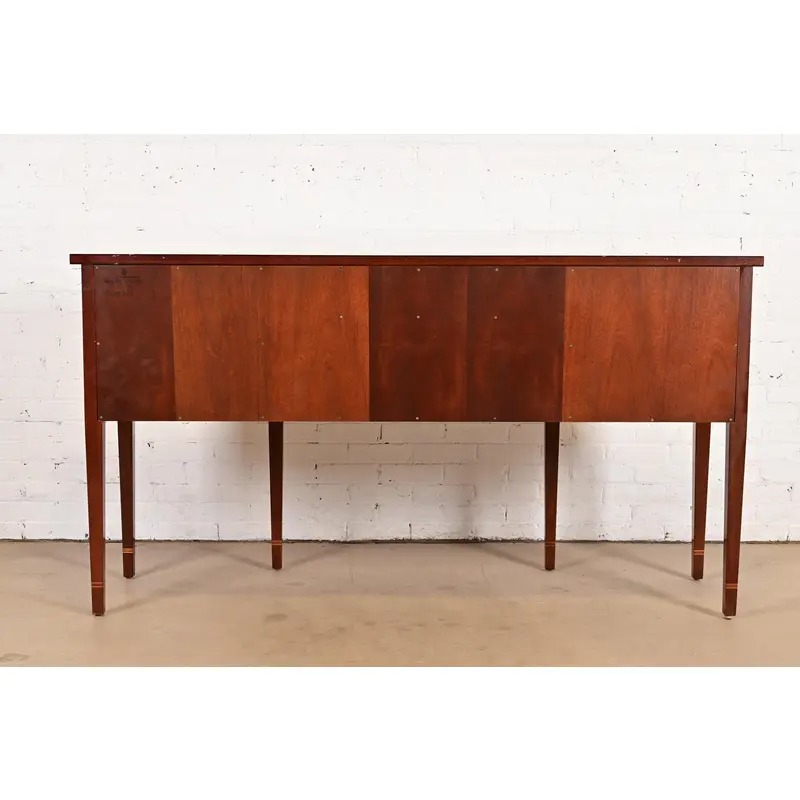 Kindel Furniture Federal Inlaid Flame Mahogany Bow Front Sideboard Credenza - Image 15