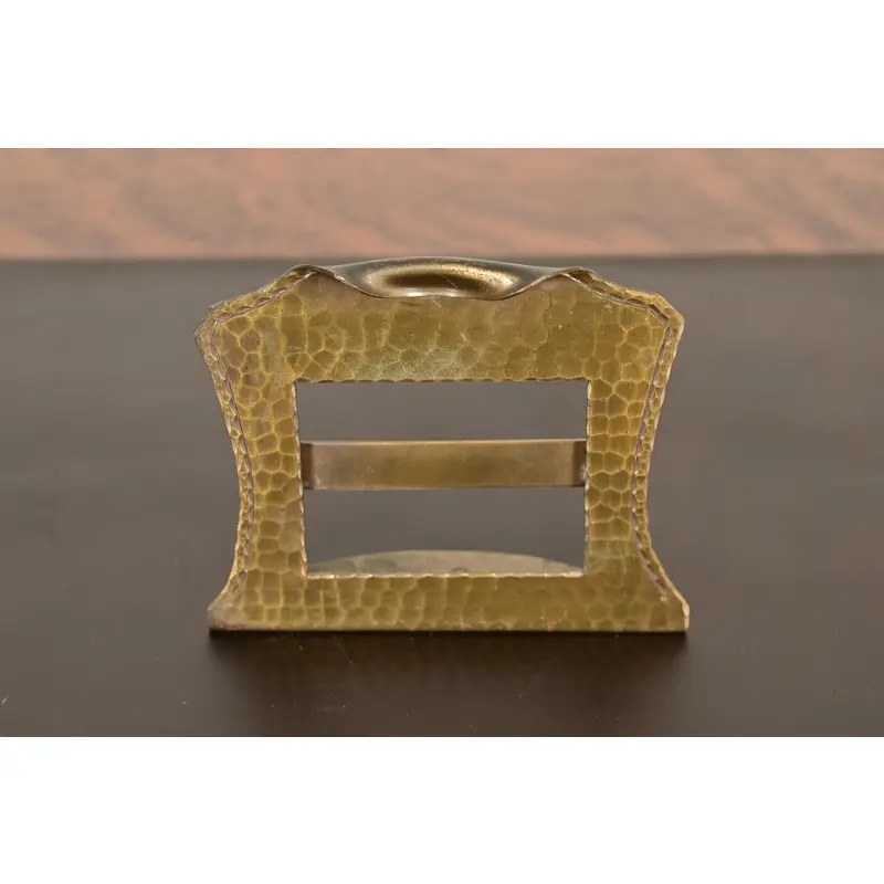 Roycroft Arts & Crafts Brass Finished Hammered Copper Desk Calendar Frame or Picture Frame - Image 2