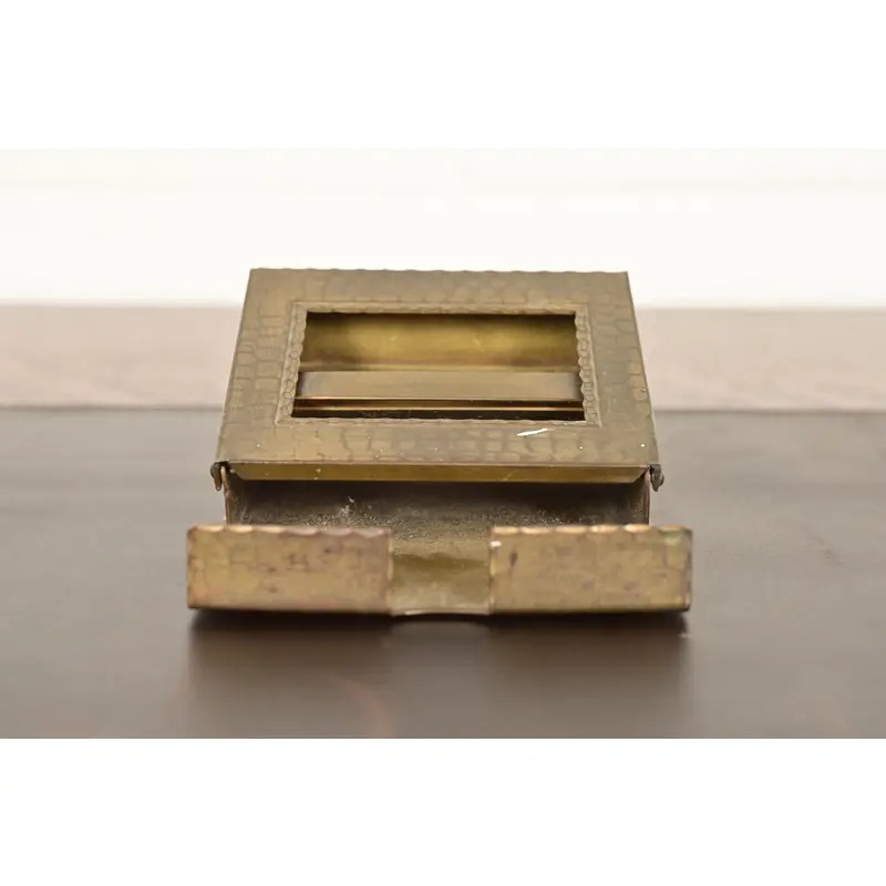 Roycroft Arts & Crafts Brass Finished Hammered Copper Perpetual Desk Calendar Frame - Image 2