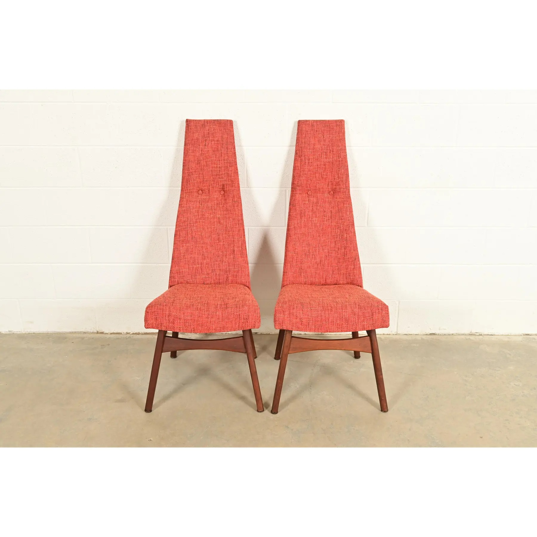 Adrian Pearsall for Craft Associates Mid-Century Modern High Back Side Chairs or Lounge Chairs, Pair - Image 3