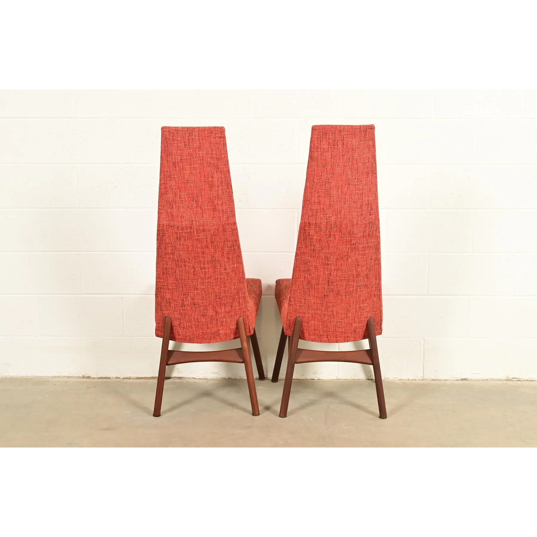 Adrian Pearsall for Craft Associates Mid-Century Modern High Back Side Chairs or Lounge Chairs, Pair - Image 7