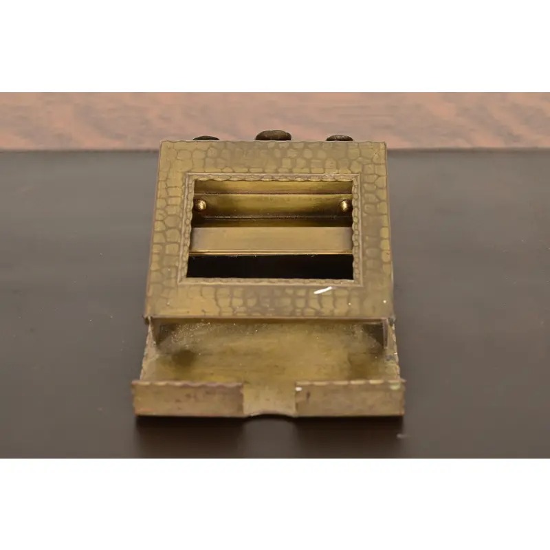 Roycroft Arts & Crafts Brass Finished Hammered Copper Perpetual Desk Calendar Frame - Image 3