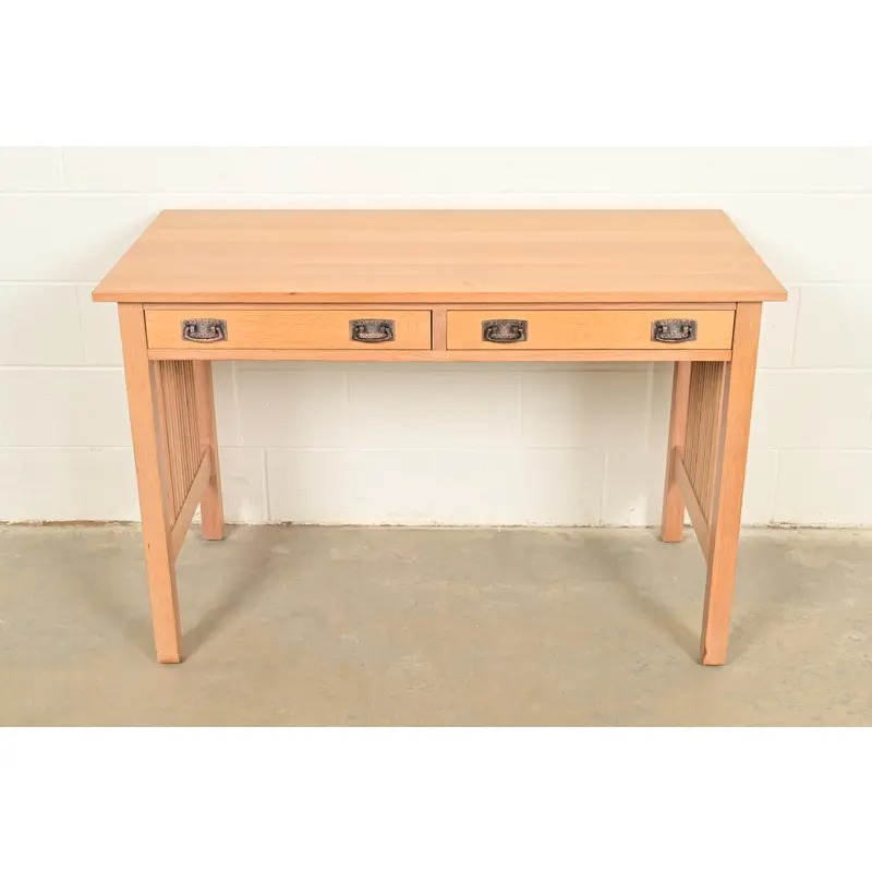 Stickley Mission Oak Arts & Crafts Spindle Writing Desk or Library Table - Image 3