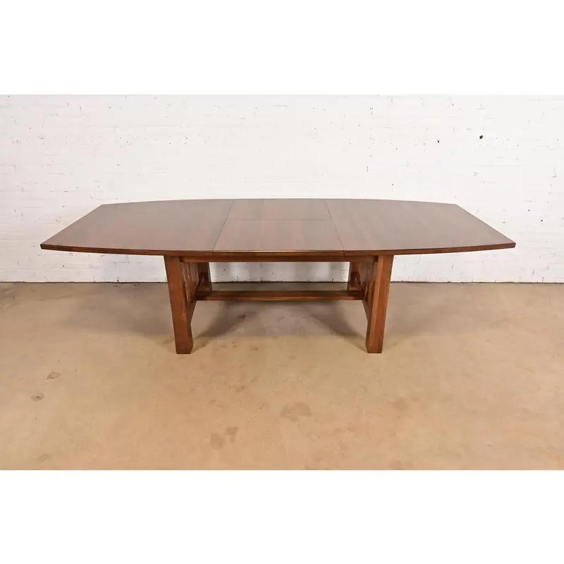 Stickley Style Mission Oak Arts & Crafts Extension Dining Table, Newly Refinished - Image 3