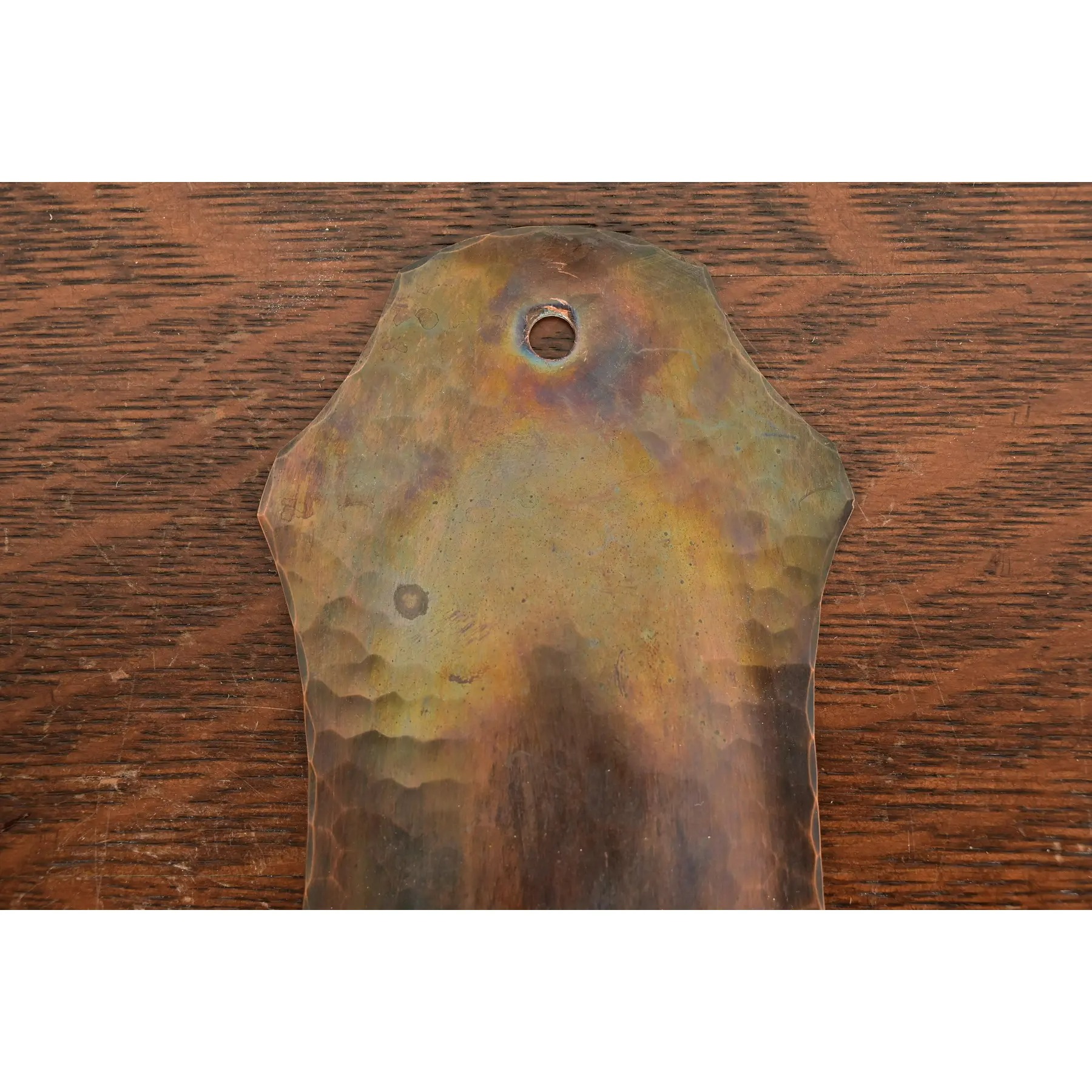 Arthur Cole for Avon Coppersmith Arts & Crafts Hammered Copper Candle Wall Sconces, Pair - Image 5