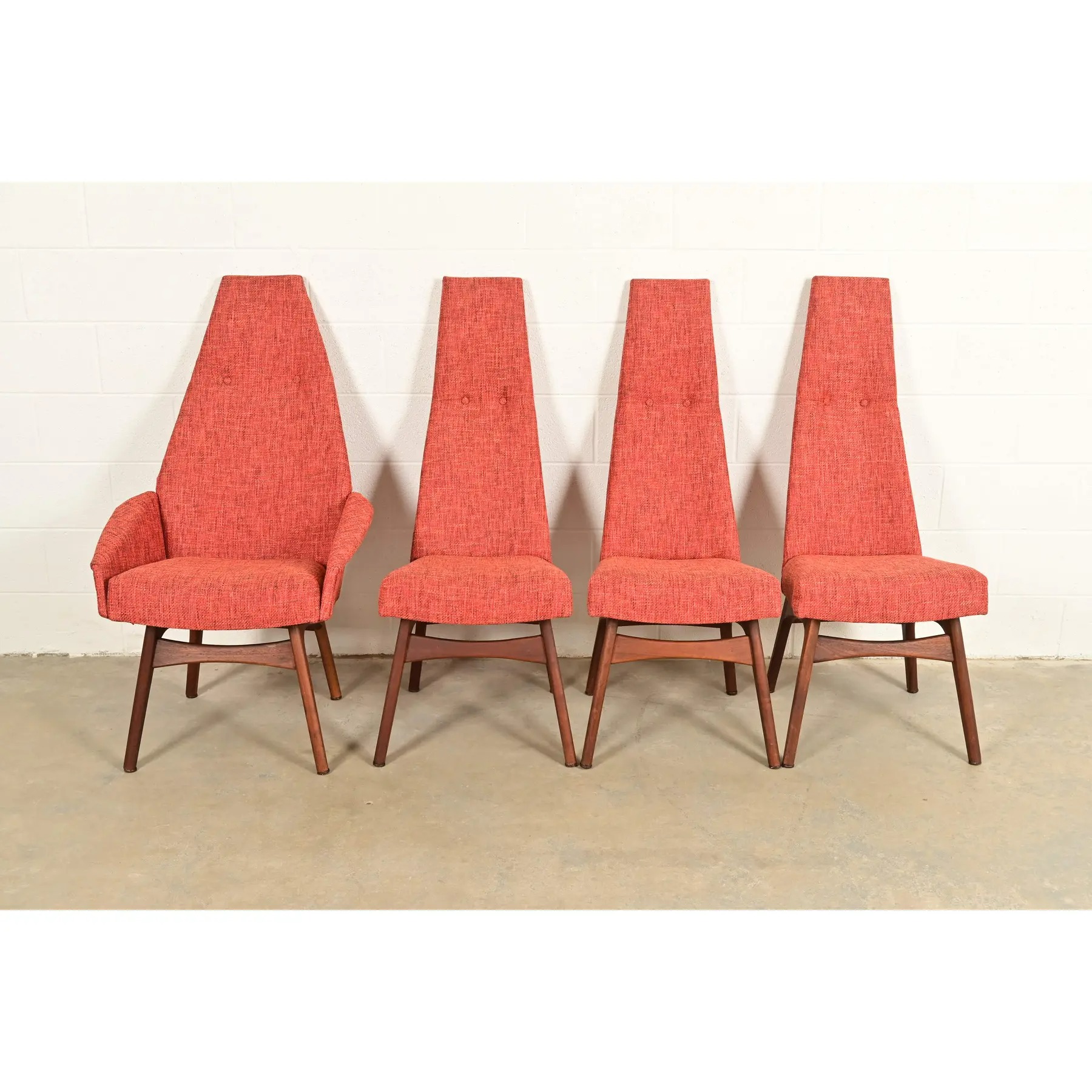 Adrian Pearsall for Craft Associates Mid-Century Modern High Back Dining Chairs, Set of Four - Image 2