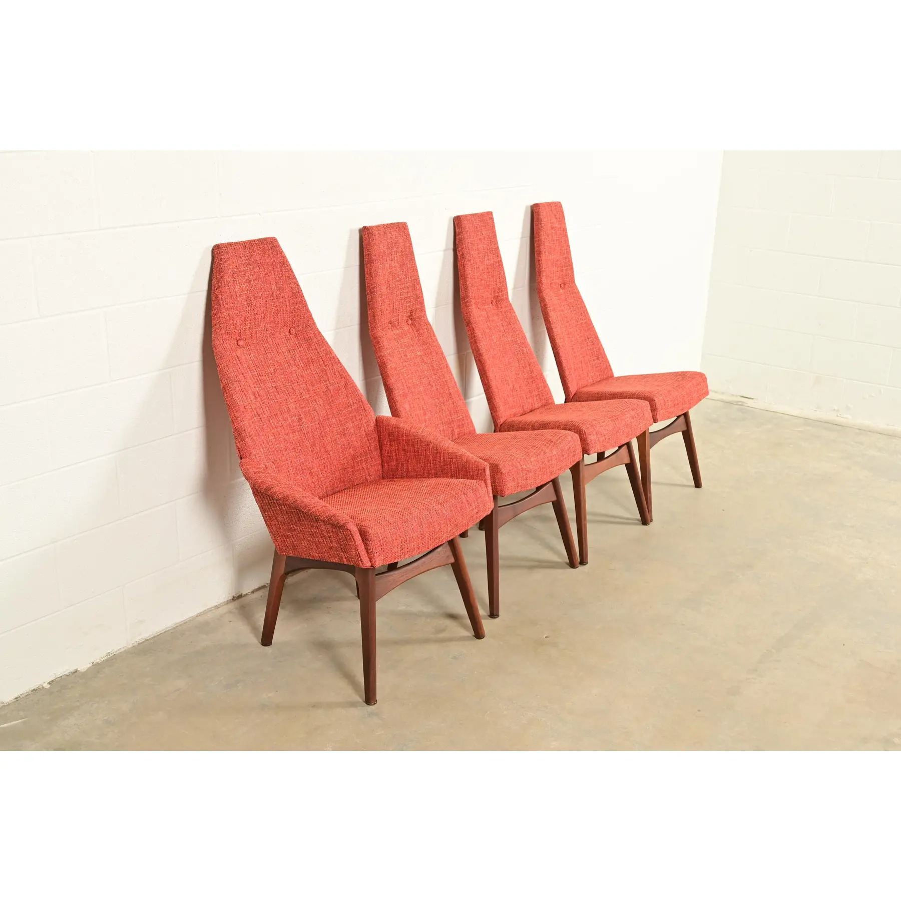Adrian Pearsall for Craft Associates Mid-Century Modern High Back Dining Chairs, Set of Four - Image 4