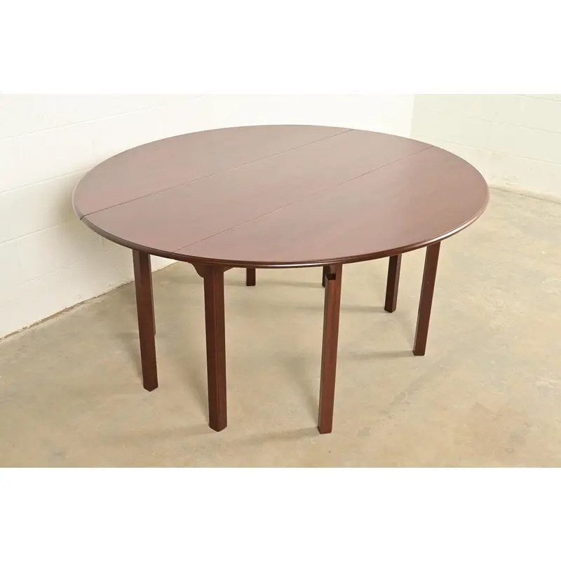 Kittinger Georgian Mahogany Gate Leg Drop Leaf Dining Table or Breakfast Table, Newly Refinished - Image 4