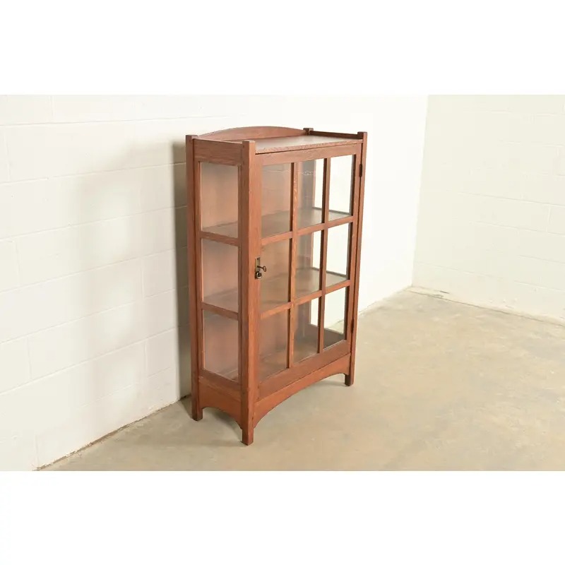 L. & J. G. Stickley Antique Mission Oak Arts and Crafts Bookcase Cabinet, Circa 1910 - Image 4