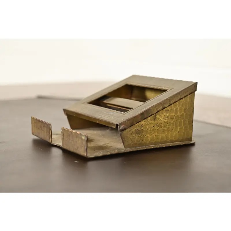 Roycroft Arts & Crafts Brass Finished Hammered Copper Perpetual Desk Calendar Frame - Image 4