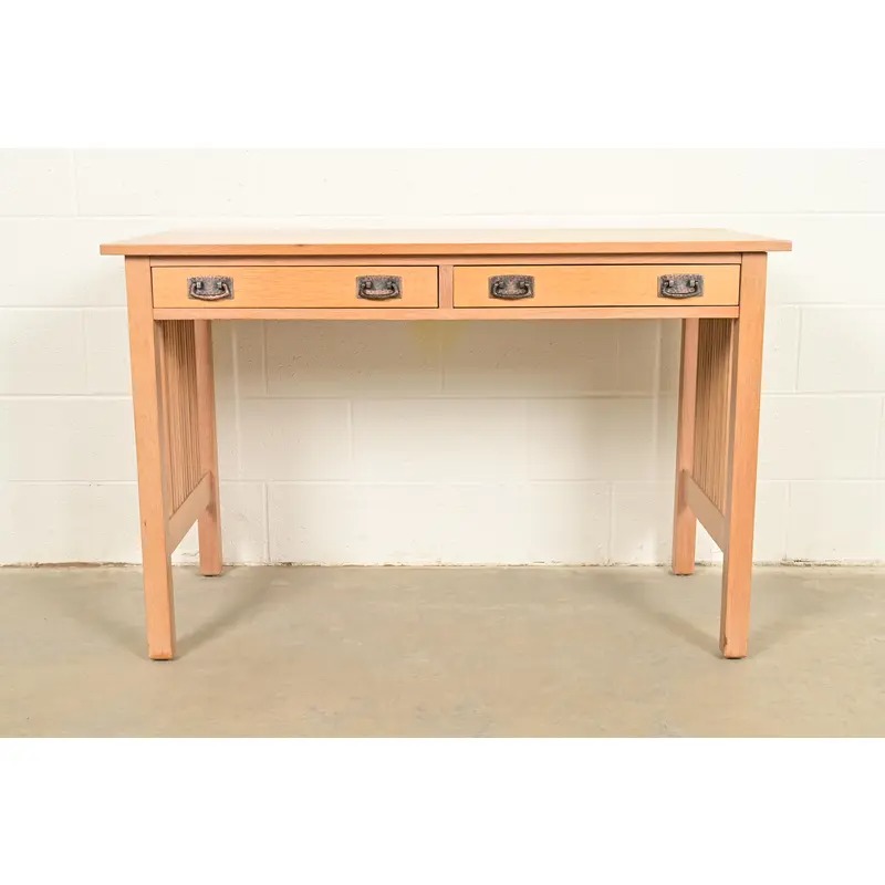 Stickley Mission Oak Arts & Crafts Spindle Writing Desk or Library Table - Image 4